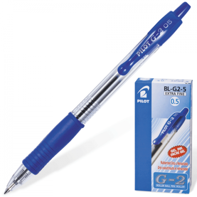 Ручка гелевая автоматическая &quot;Pilot&quot; BLG2, с резиновой манжеткой, синяя (04414) 