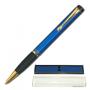 Ручка шариковая BRAUBERG бизнес-класса, корпус синий, золот. детали, резин. накладка, 140716, синяя 140716