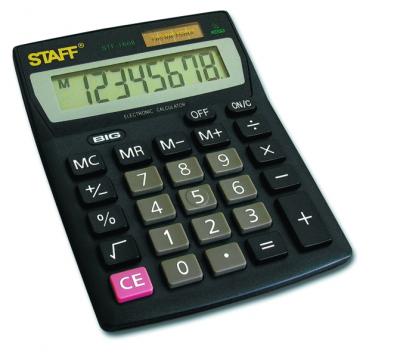 Калькулятор STAFF STF -1808 , 8 разряд., двойное питание, 140*105 мм 250133