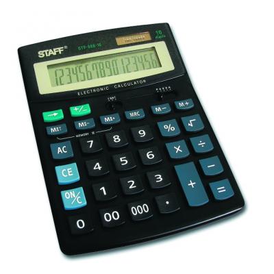 Калькулятор STAFF STF -888 -16, 16 разряд., двойное питание, 200 * 150 мм 250183