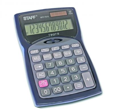 Калькулятор STAFF настольный металлический STF-7212, 12 разрядов, двойное питание, 150х100мм 250189