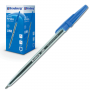 Ручка шариковая BRAUBERG "Line", корпус прозрачный, 141097, синяя 141097